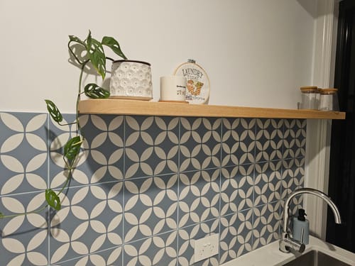 Customer photo review of Curved Floating Shelf