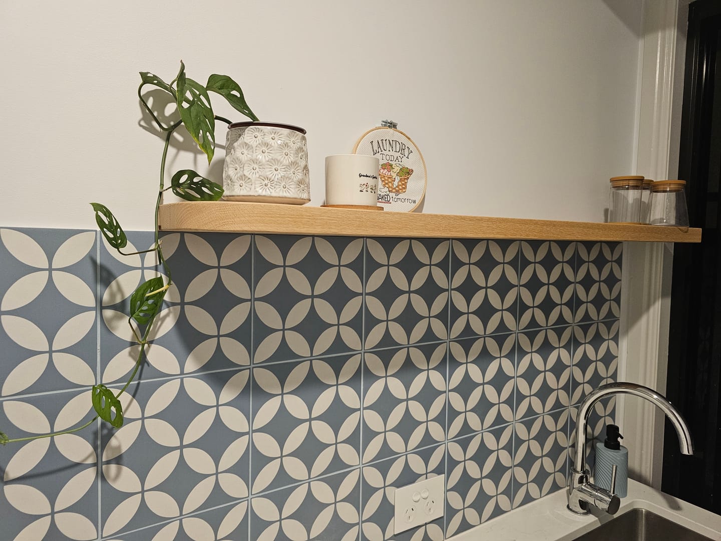 Customer photo review of Curved Floating Shelf