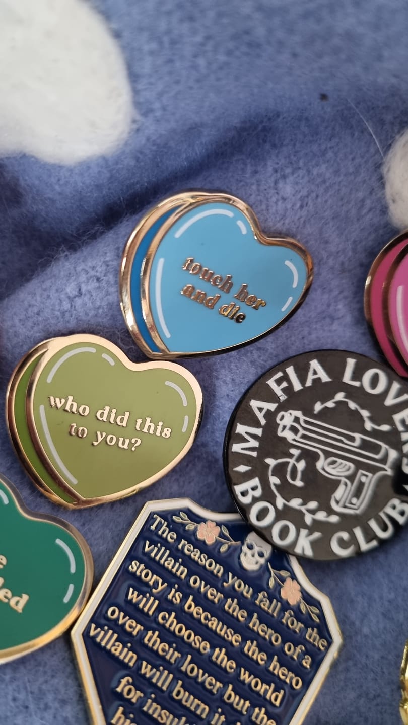 Customer photo review of Who Did This to You Pin