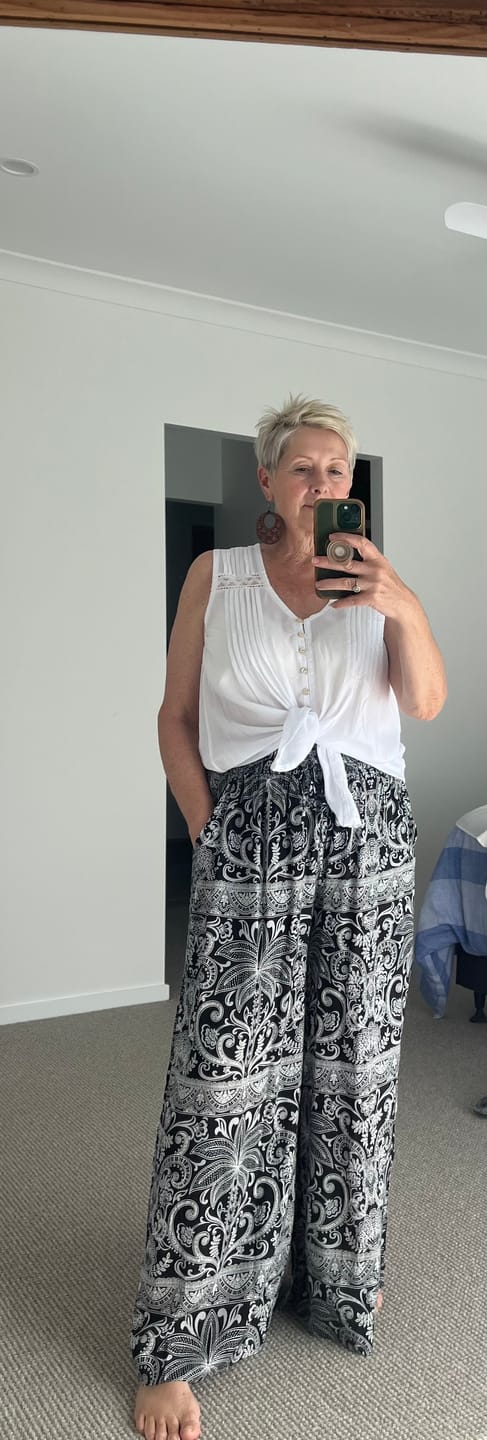 Customer photo review of Camilla Top (Sleeveless) | White
