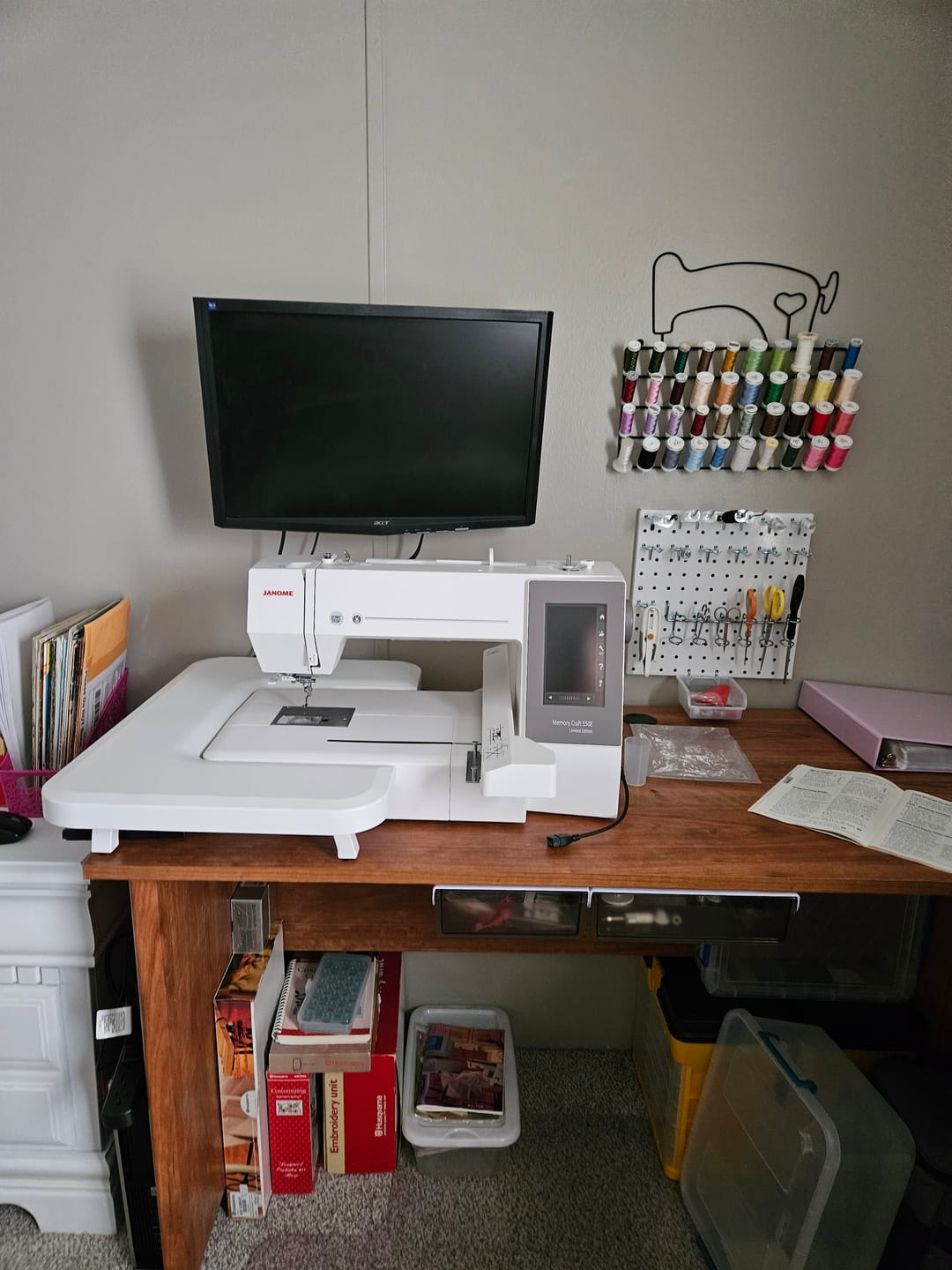 Customer photo review of Janome Memory Craft 550E Limited Edition Embroidery Machine w/ FREE Bonus Bundle