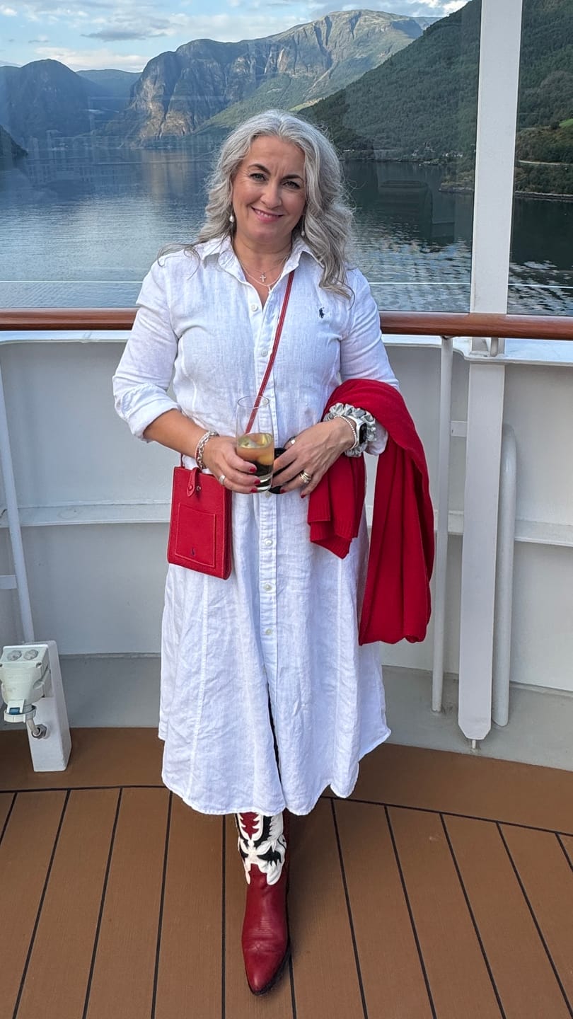 Customer photo review of Brand New Post Box Red Recycled Cashmere Wrap