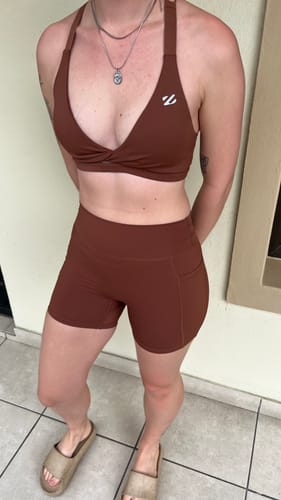 Customer photo review of Two Piece Set Gym Suit Fitness Workout Attire
