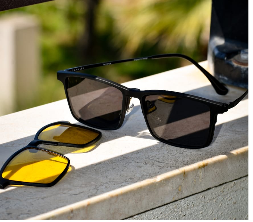 Customer photo review of Terrance | Magnetic Clip-on Eyeglasses Sunglasses | ZanyLen 2025 New Arrivals