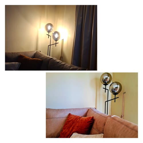 Customer photo review of Deco Duo Floor Lamp Glass and Metal