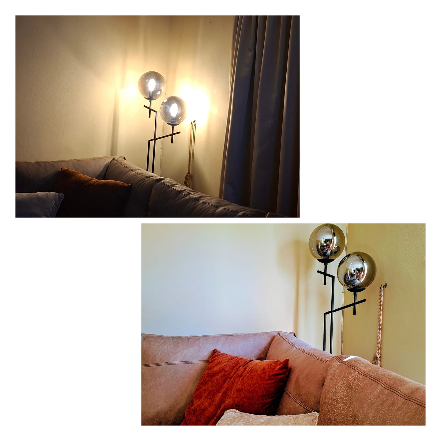 Customer photo review of Deco Duo Floor Lamp Glass and Metal