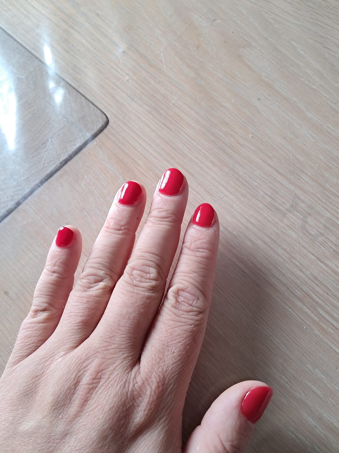 Customer photo review of Rose Red Dipping Powder