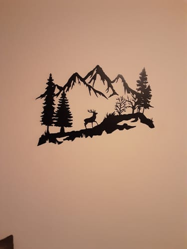 Customer photo review of Décoration Murale en Métal - Montagne et Cerf