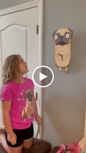 Customer video review of Penny the Pug Pendulum Clock