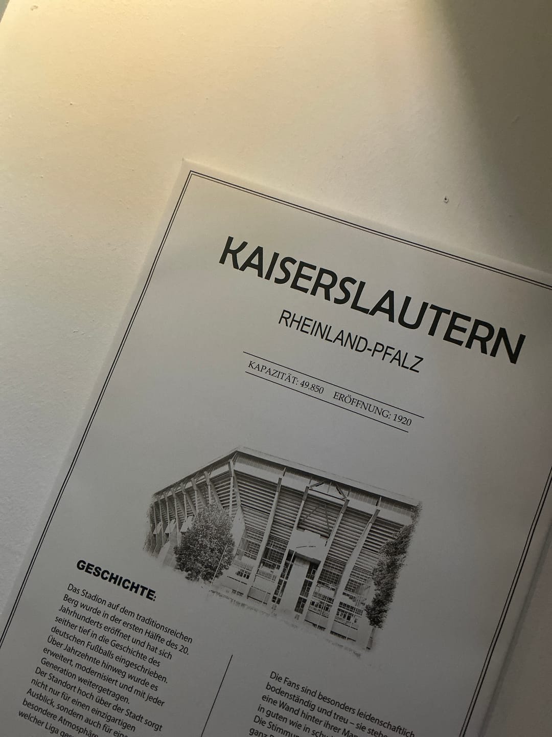 Customer photo review of Kaiserslautern Stadion Leinwand