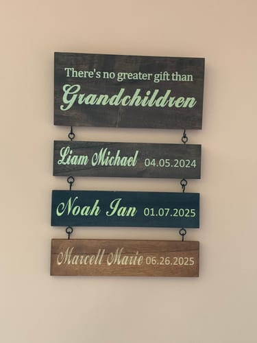 Customer photo review of Custom Name Slat (Add On For Existing Sign)｜2024 Version Engraved Design