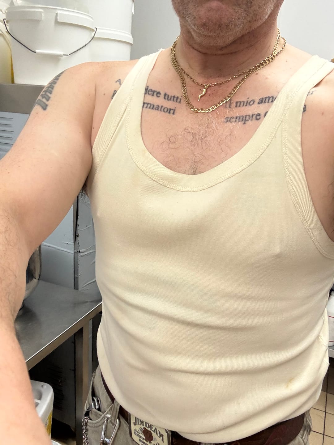 Customer photo review of Military Cotton Tank Top - Apricot