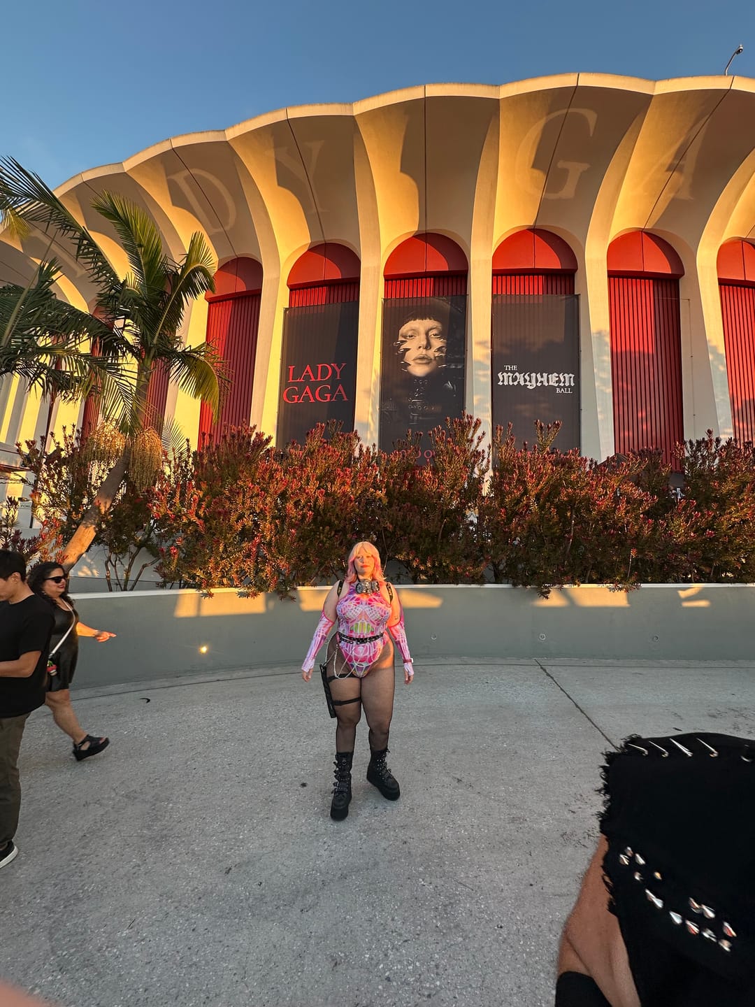 Customer photo review of Pink Morph Cold Shoulder Bodysuit