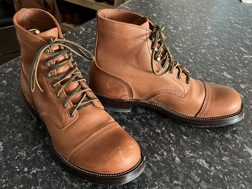 Customer photo review of Munson Paratroop Boots P01 - luosjiet®boots -  Tan Latigo Grain Cowhide