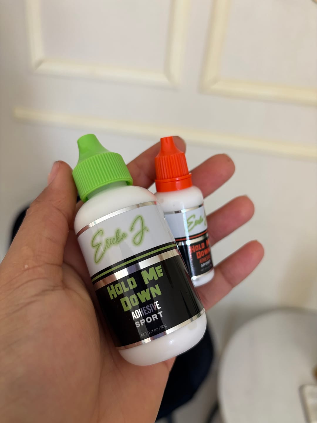 Customer photo review of Peach Hold Me Down™ Adhesive SPORT Small (Ain’t No Other™)