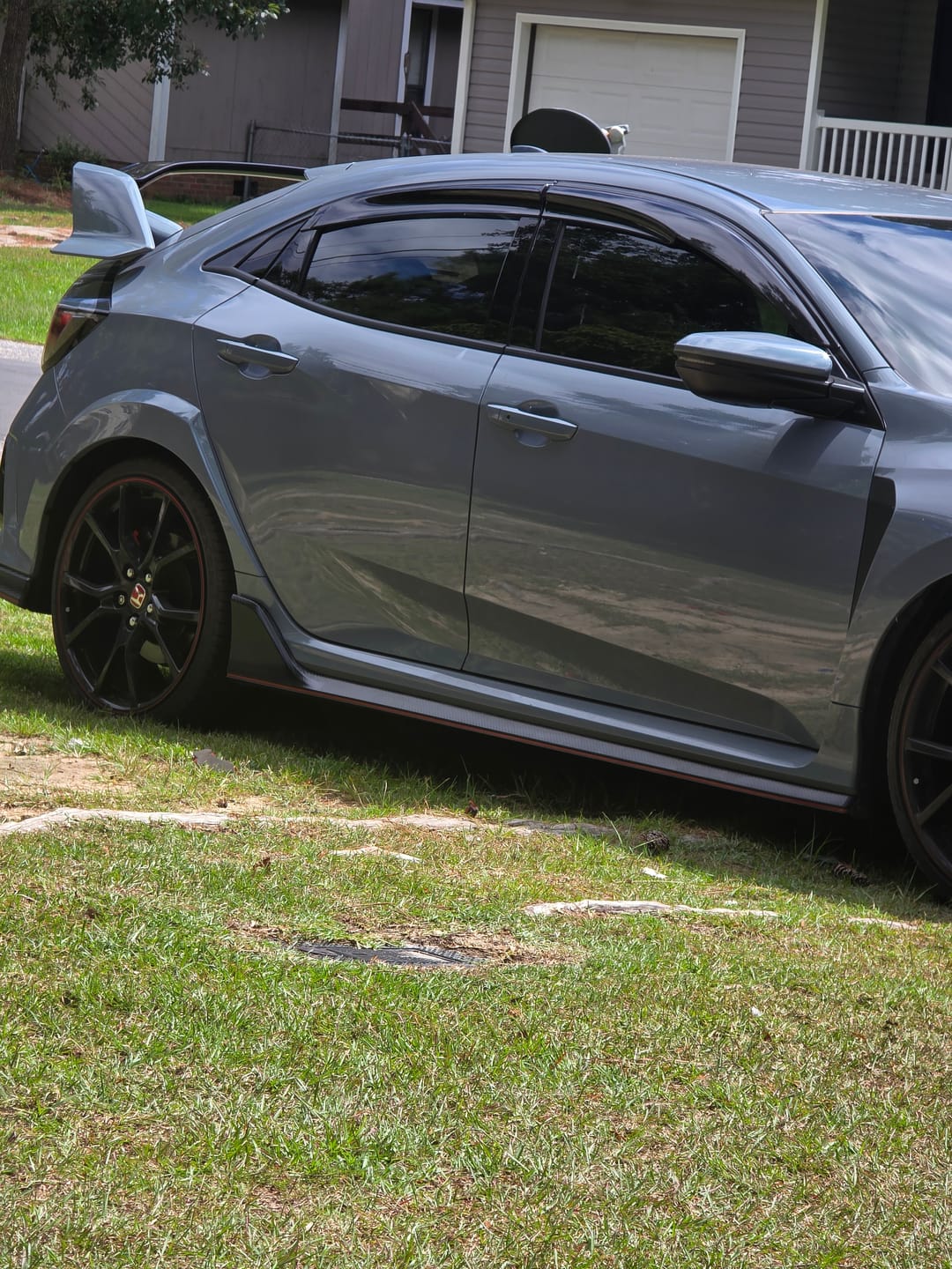 Customer photo review of 2016-21 Honda Civic Hatchback Tape-On Window Visors Wind Deflectors Rain Guards