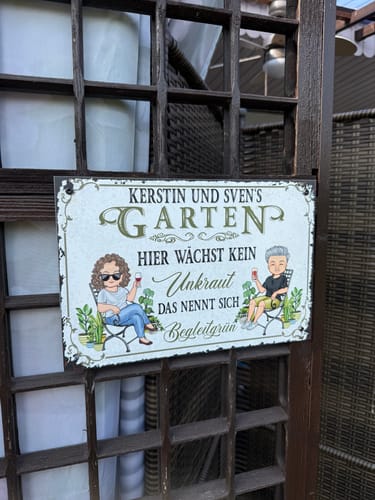 Customer photo review of Personalisiertes Gartenschild mit Namen Anpassbar