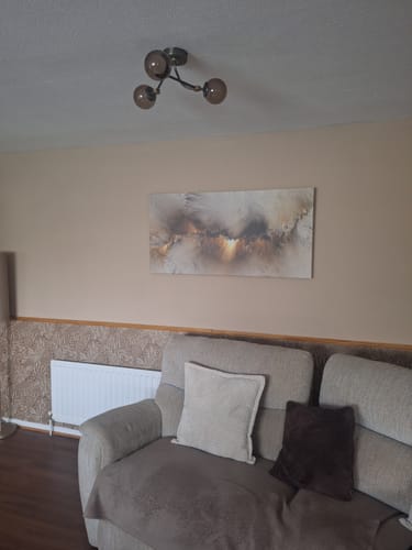 Customer photo review of TOUCHED THE SKY CANVAS