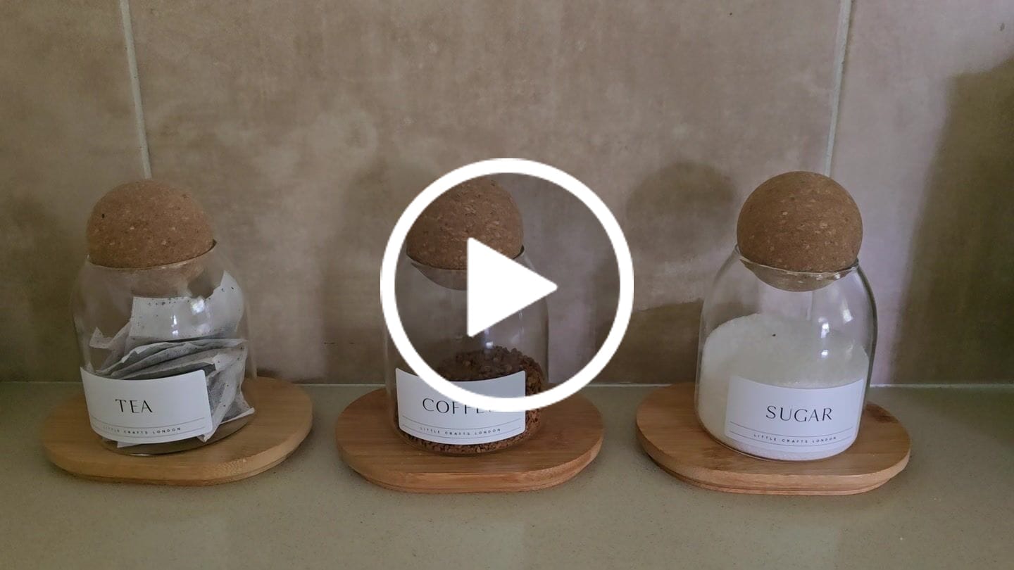 Customer video review of Set of 3 Cork Ball Glass Jars - Tea, Coffee and Sugar 500ml