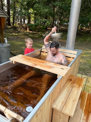 Customer photo review of Cedar Bath Tray