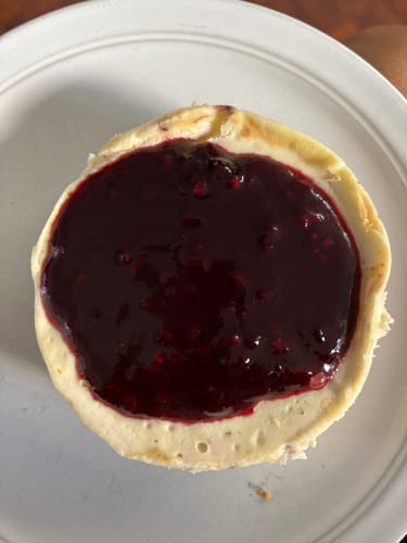 Customer photo review of Seasonal Marionberry Mini Cheesecake