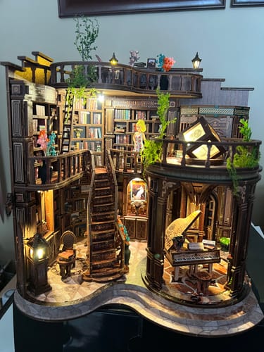 Customer photo review of Dreamy Book Hall DIY Miniature Dollhouse Kit