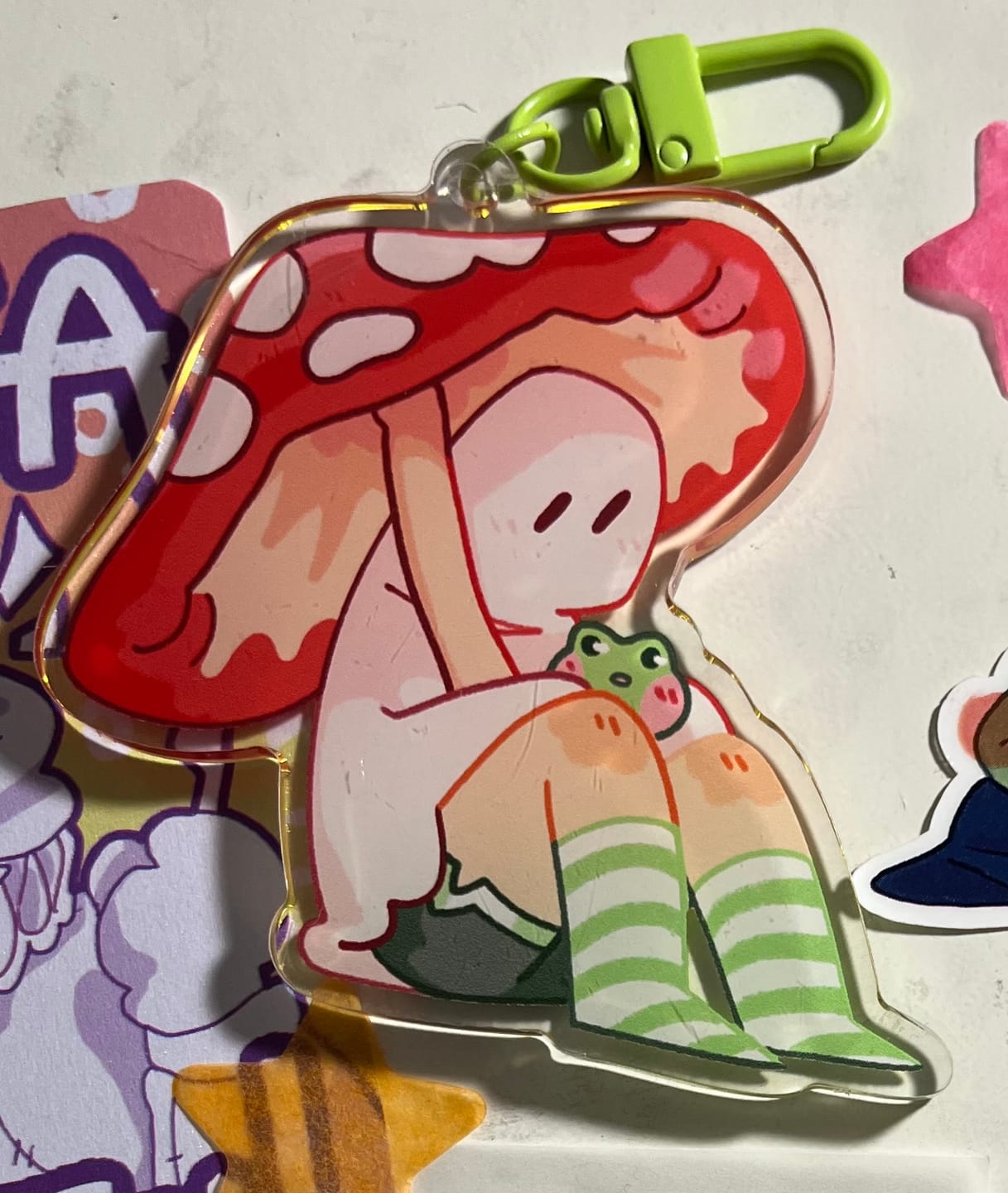 Customer photo review of Mushroom Ghost Keychains
