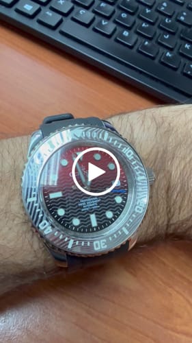 Customer video review of Oceaneva 6000m Deep Marine Explorer VI Grade 5 Titanium Automatic Watch Red Black Dial