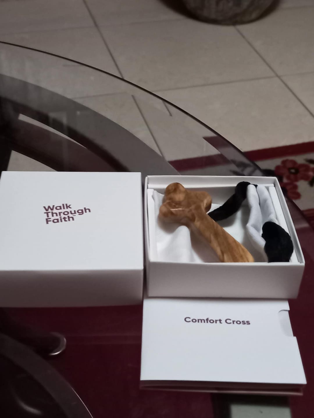 Customer photo review of Holy Land Olive Wood Comfort Cross