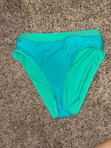 Customer photo review of MOLLY Aqua Melon Full Coverage High Rise Bikini Bottom