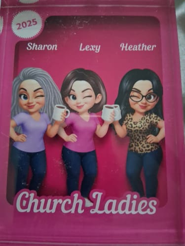 Customer photo review of Besties Forever Pink Action Figure 3D Effect Personalized Acrylic Block, Christmas Gift For Best Friend