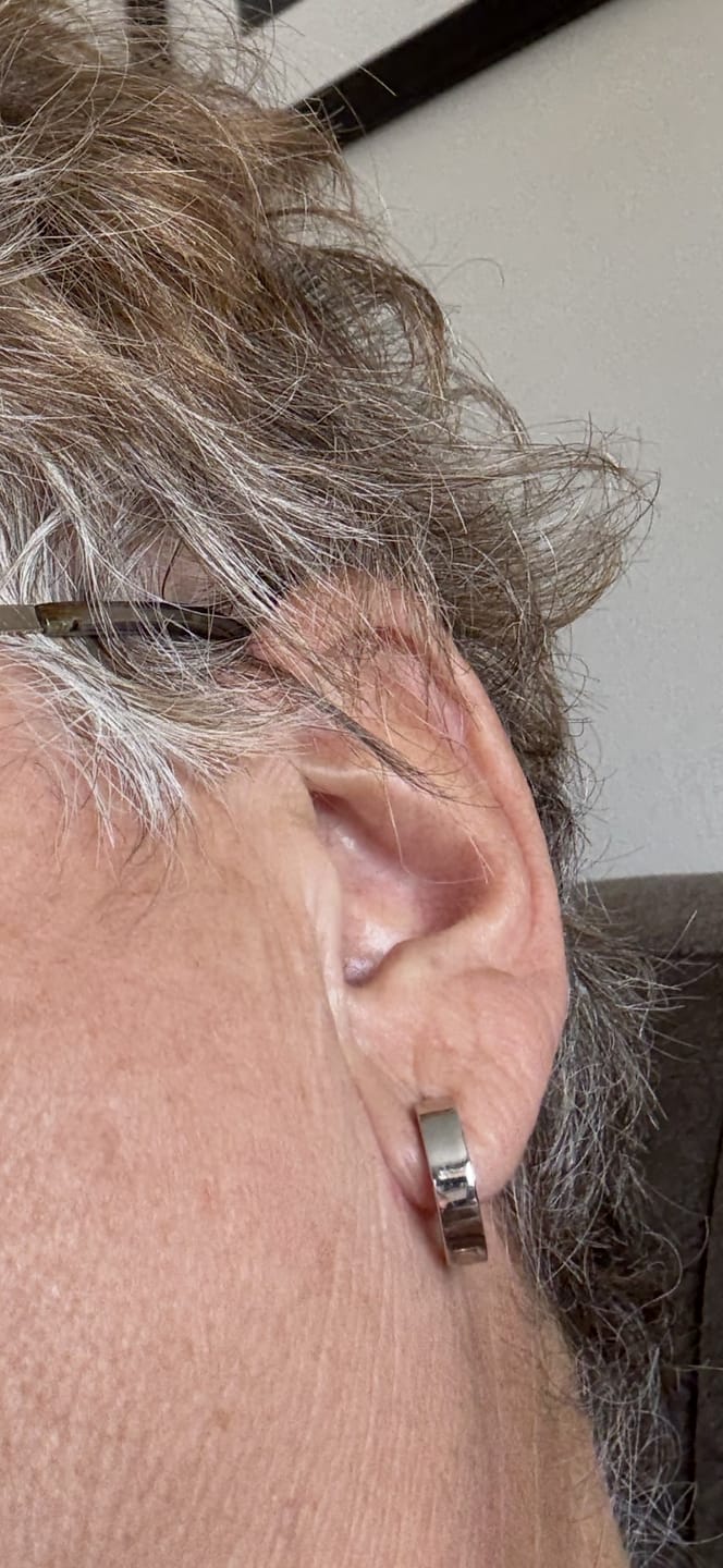 Customer photo review of Grecian Eternity Mini Hoops