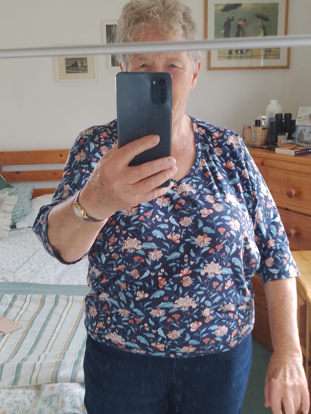 Customer photo review of Floral Bamboo Cotton Jersey Fabric