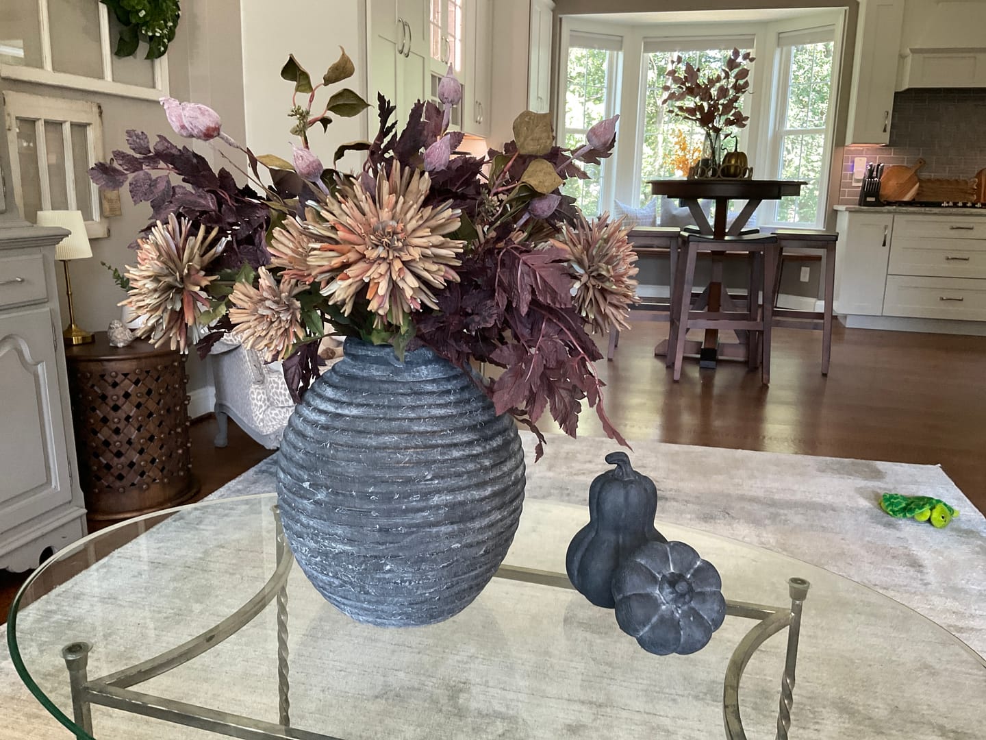Customer photo review of Black Terracotta Gourd | Matte Fall Shelf Decor