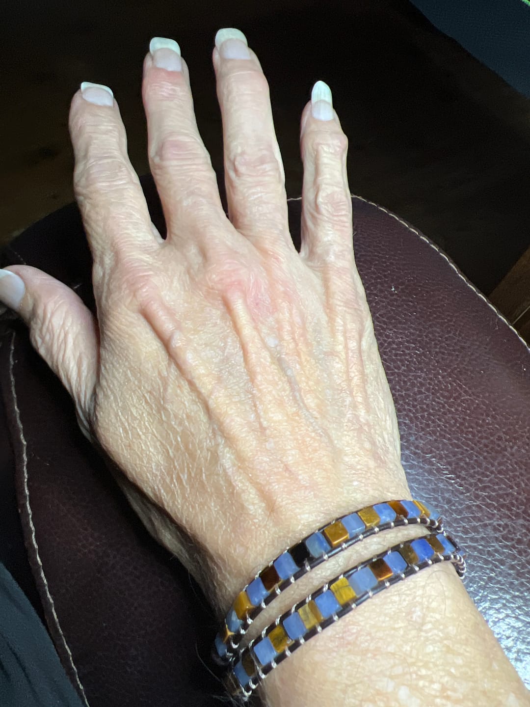 Customer photo review of Celestial Natural Stone Leather Bracelet