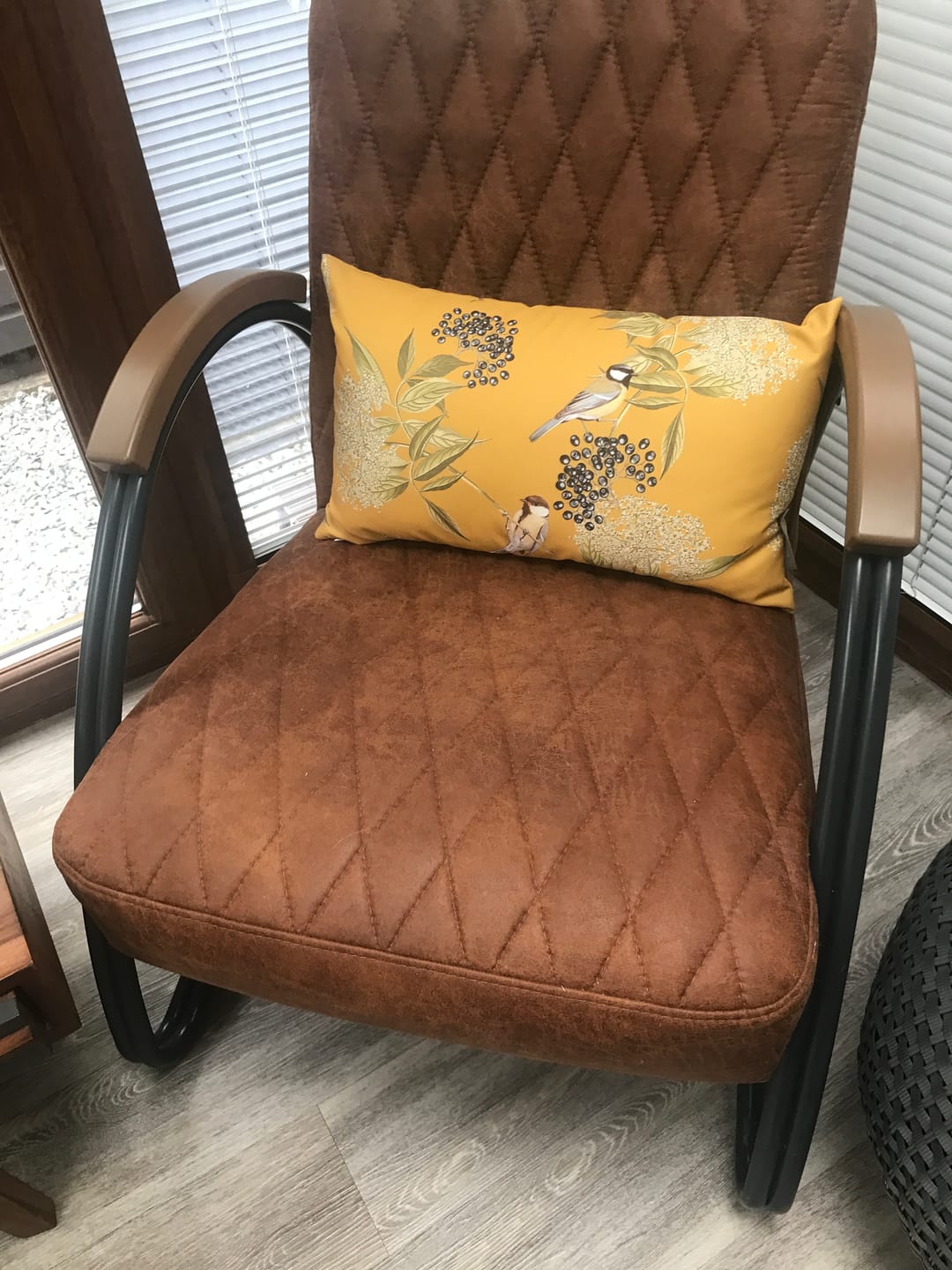 Customer photo review of Outdoor Garden Waterproof Rectangle Cushion - Birds On Elderflower