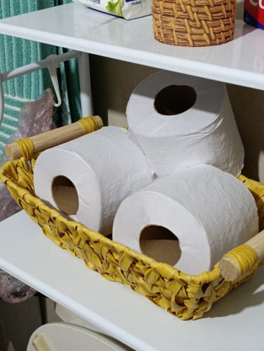 Customer photo review of Set X2 Canastos Deco Mimbre Baño Organizador
