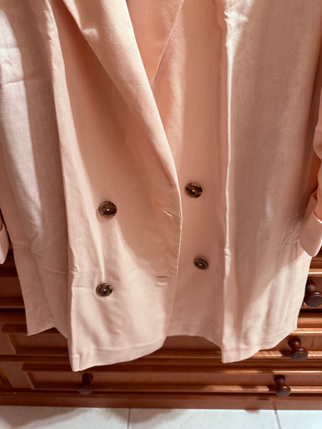 Customer photo review of Blazer Sândalo Rosa Claro
