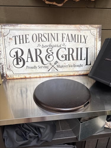 Customer photo review of Backyard Bar and Grill Metal Sign