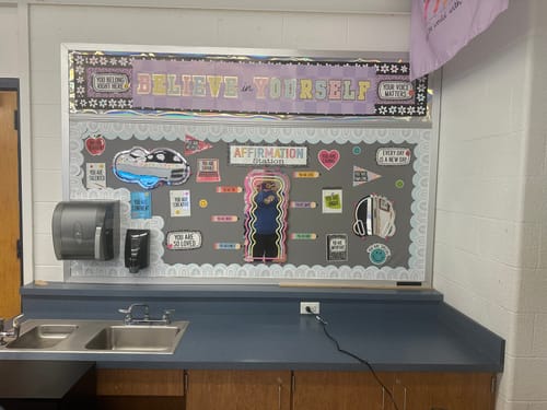 Customer photo review of Over the Rainbow Bulletin Board Border