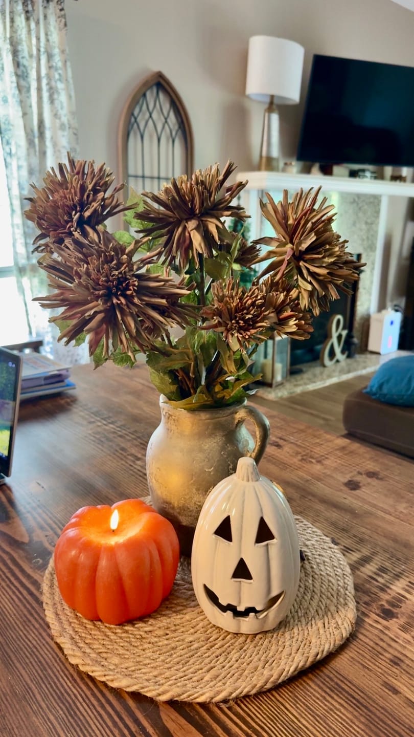 Customer photo review of White Ceramic Jack-O-Lantern | Tall