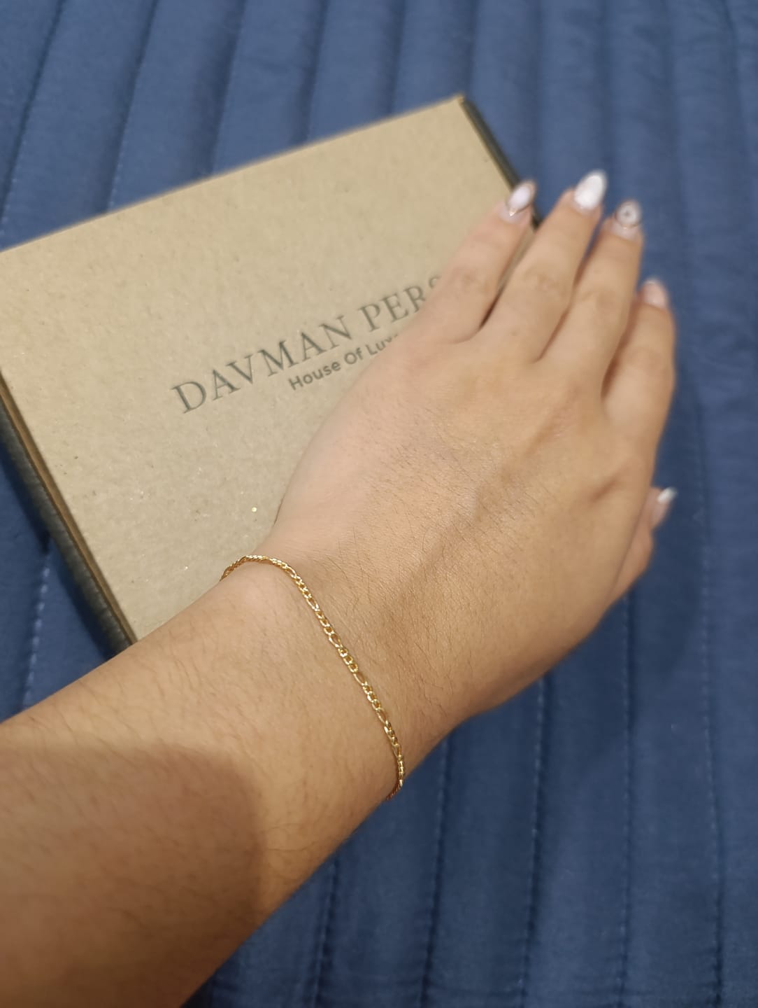 Customer photo review of Pulseras Figaro en Oro laminado 18k Para Pareja