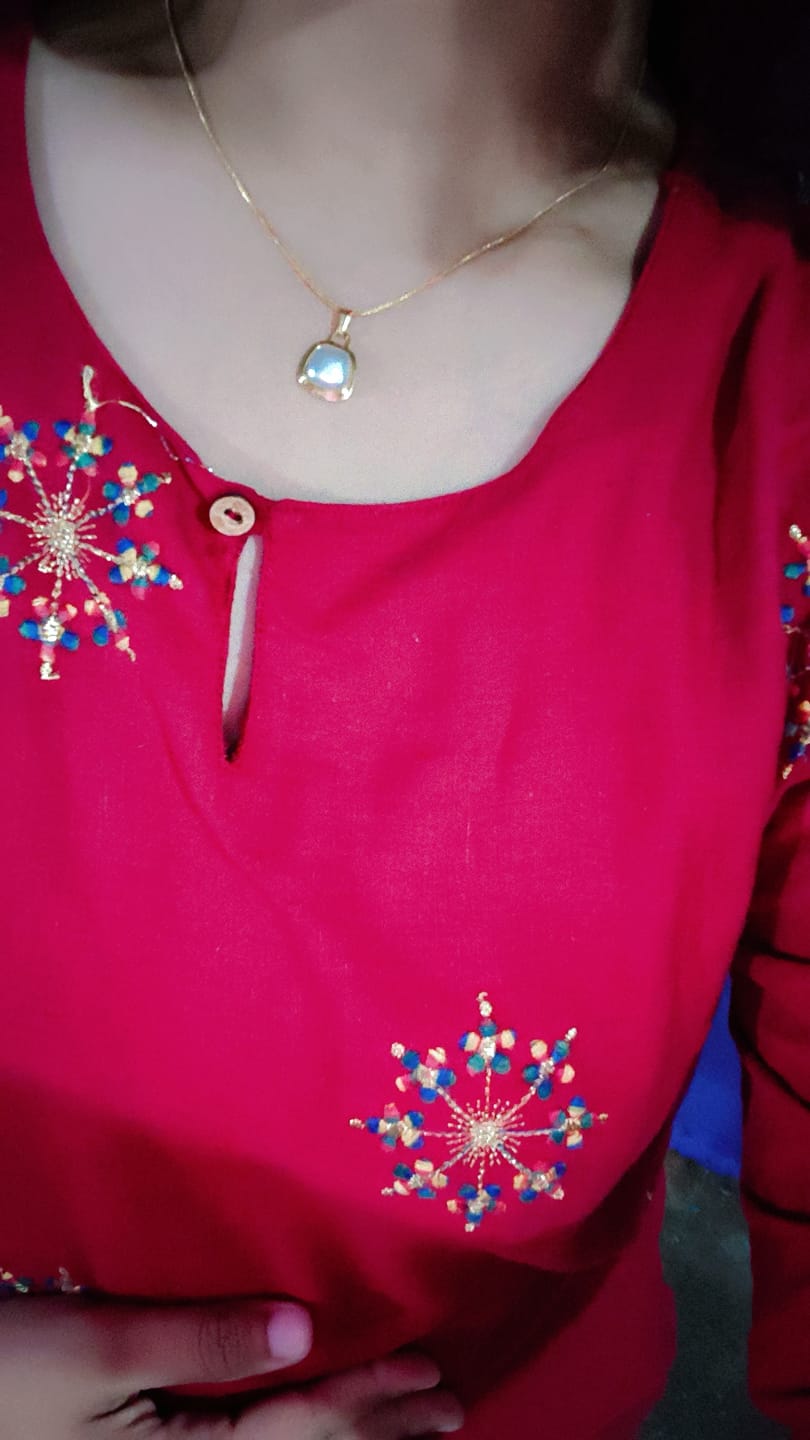 Customer photo review of Vintage Trapezium Necklace
