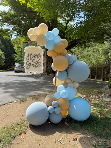 Customer photo review of Baby Blue Balloon Garland Kit
