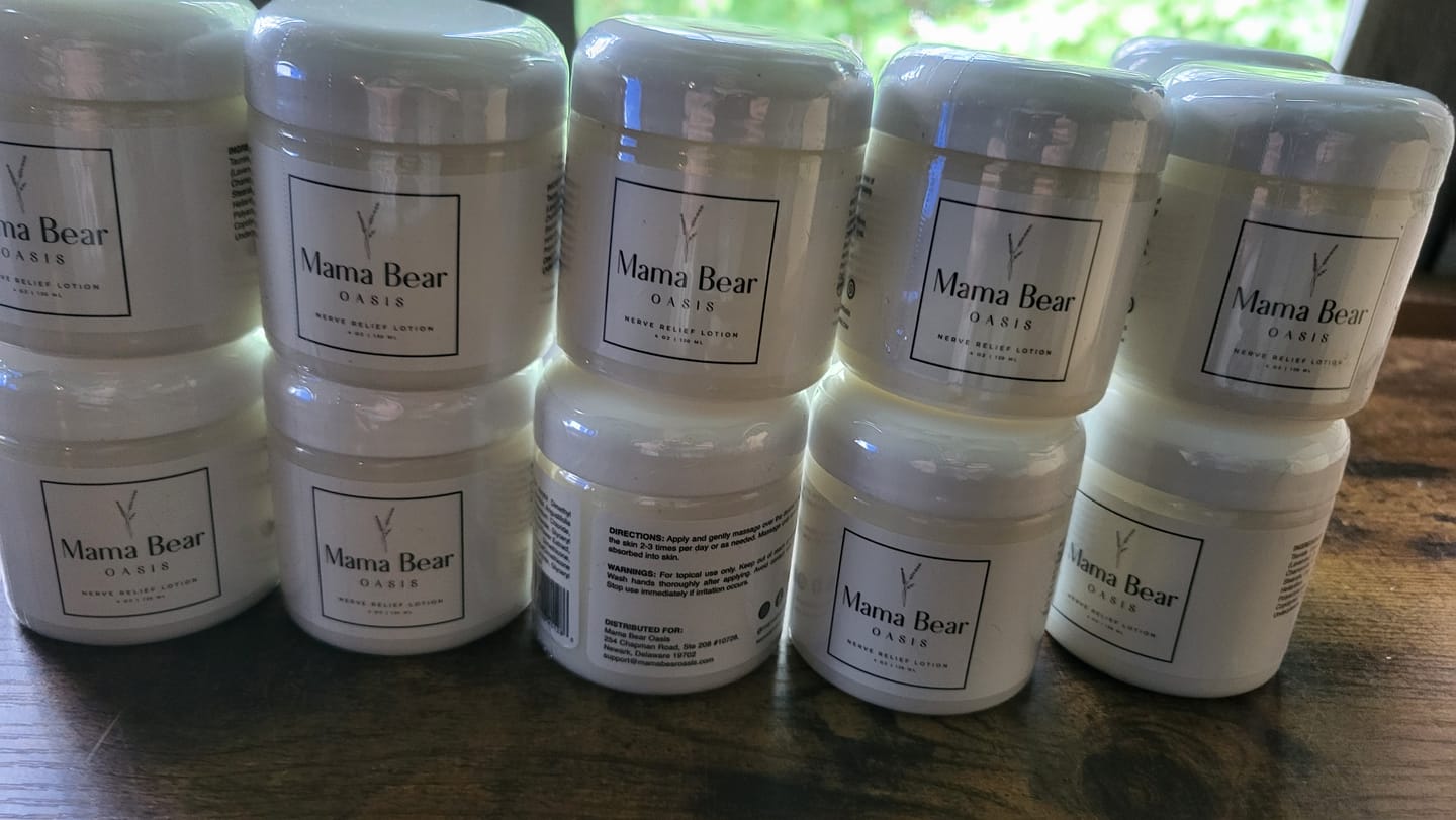 Customer photo review of 6 Pack -Mama Bear Nerve Relief Lotion -