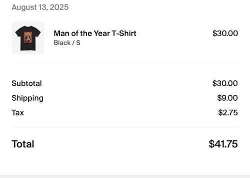 Customer photo review of Man of the Year T-Shirt