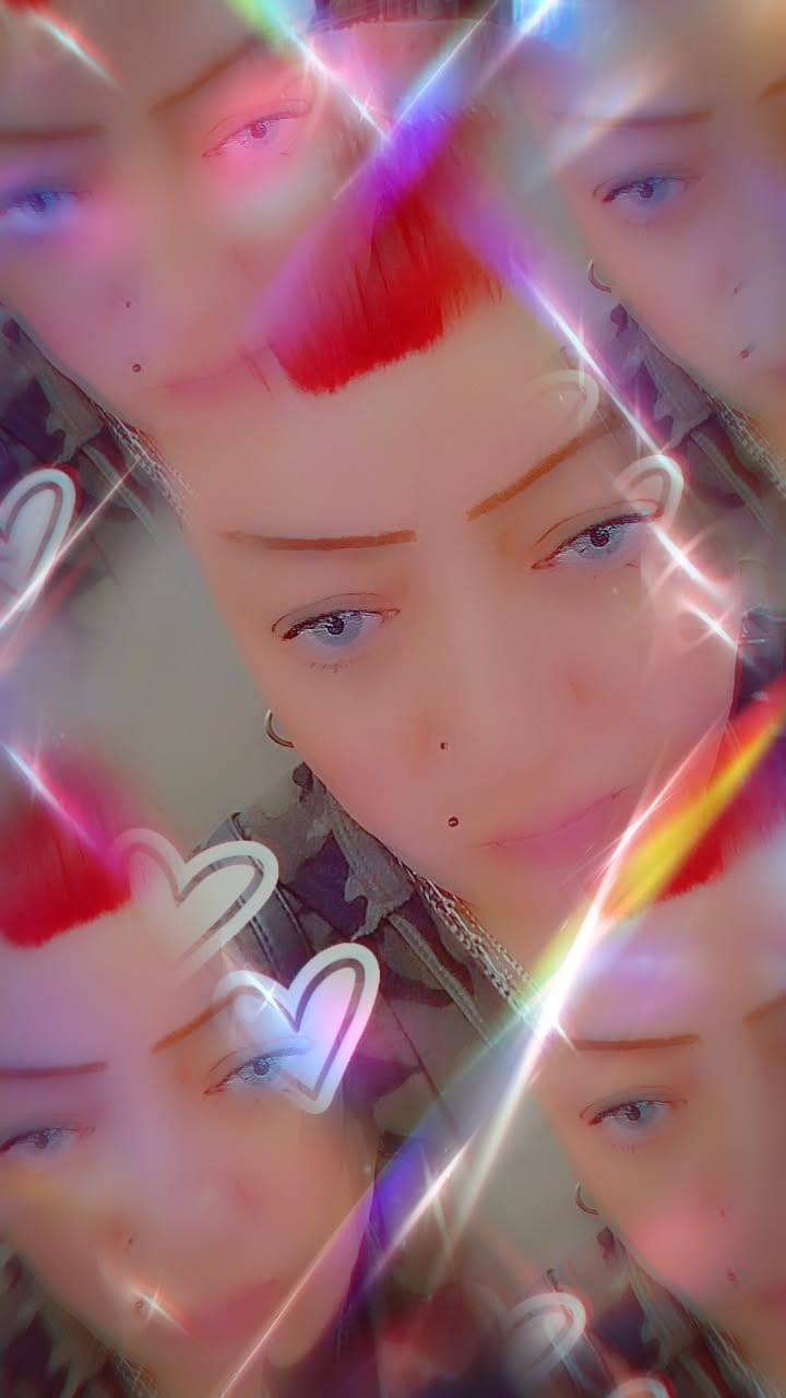Customer photo review of Clover Blue Prescription Colored Contact Lenses