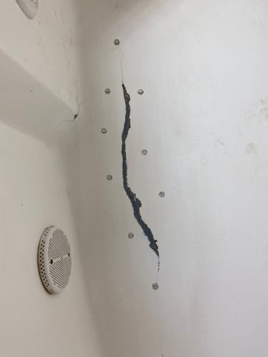 Customer photo review of Floor Crack Repair - Tub and Shower Repair Kit