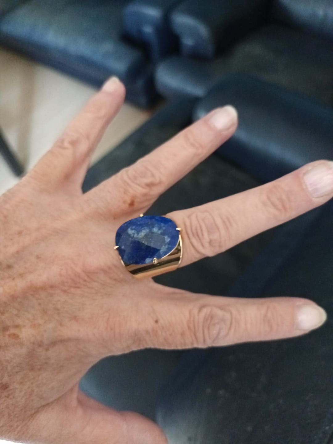 Customer photo review of Bague Lapis Lazuli - Médaillon