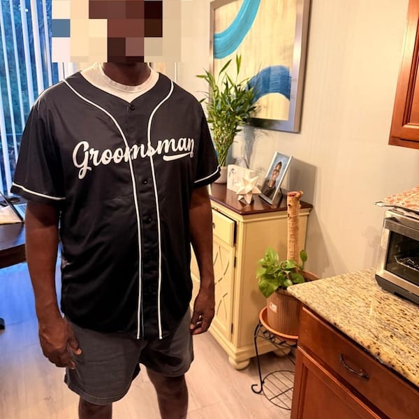 Customer photo review of Custom Bachelor Party Groom & Groomsmen Baseball Jersey Shirt W4